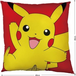 Coussin double face - Carré - POKEMON - Pikachu et Carapuce - Microfi