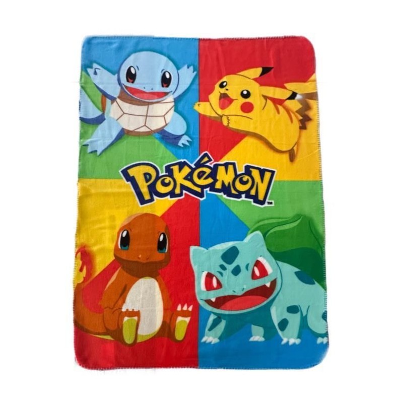Plaid - POKEMON - Starter et Pikachu - 100 x 140 cm Plaid - POKEMON - Starter et Pikachu - 100 x 140 cm
