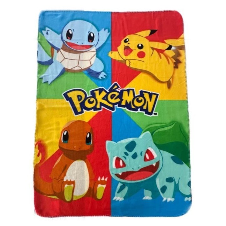 Plaid - POKEMON - Starter et Pikachu - 100 x 140 cm