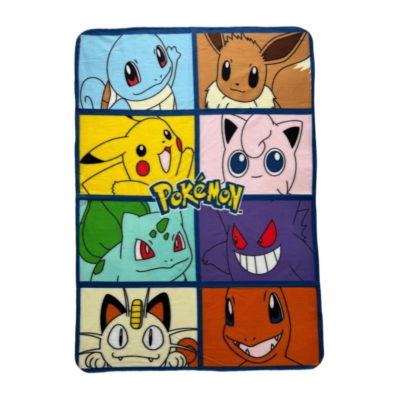 Plaid - POKEMON - 8 Pokemon - 100 x 140 cm Plaid - POKEMON - 8 Pokemon - 100 x 140 cm