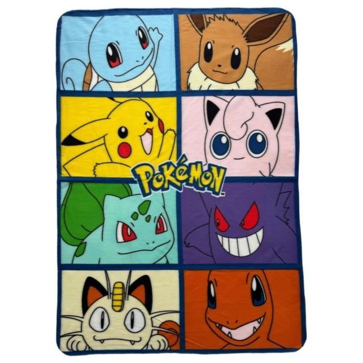 Plaid - POKEMON - 8 Pokemon - 100 x 140 cm