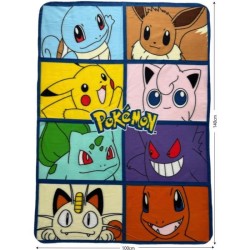 Plaid - POKEMON - 8 Pokemon - 100 x 140 cm