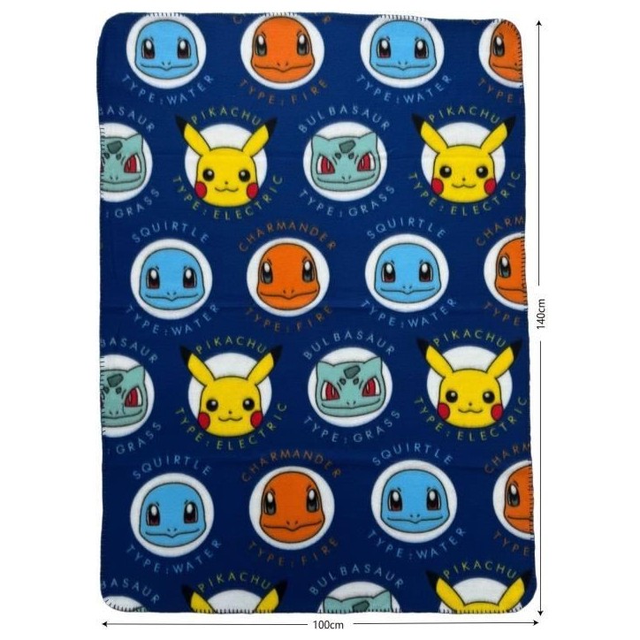 Plaid - POKEMON - Visages - 100 x 140 cm