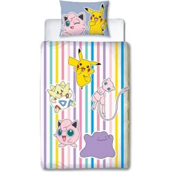 Parure de lit réversible - POKEMON - Pikachu, Mew, Togepi, Jigglypuff