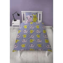Parure de lit réversible - POKEMON - Pikachu, Mew, Togepi, Jigglypuff