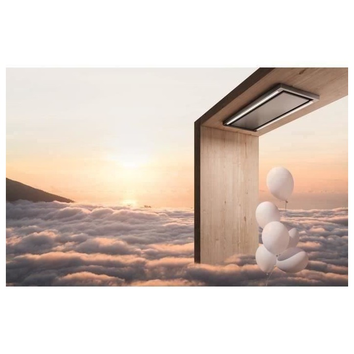 Hotte de plafond Cloud seven IX / A / 90 ELICA PRF0142094 - L 90 cm - Inox - Extraction ou filtre - 760 m³ air/h max - 3 vitess