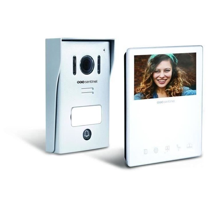 Interphone vidéo filaire, coloris blanc - VisioKit 4.3 - SCS SENTINEL - Garantie 3 ans