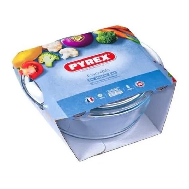 Cocotte - PYREX - 1450096 - Ronde - En verre borosilicate - 2,1 litres