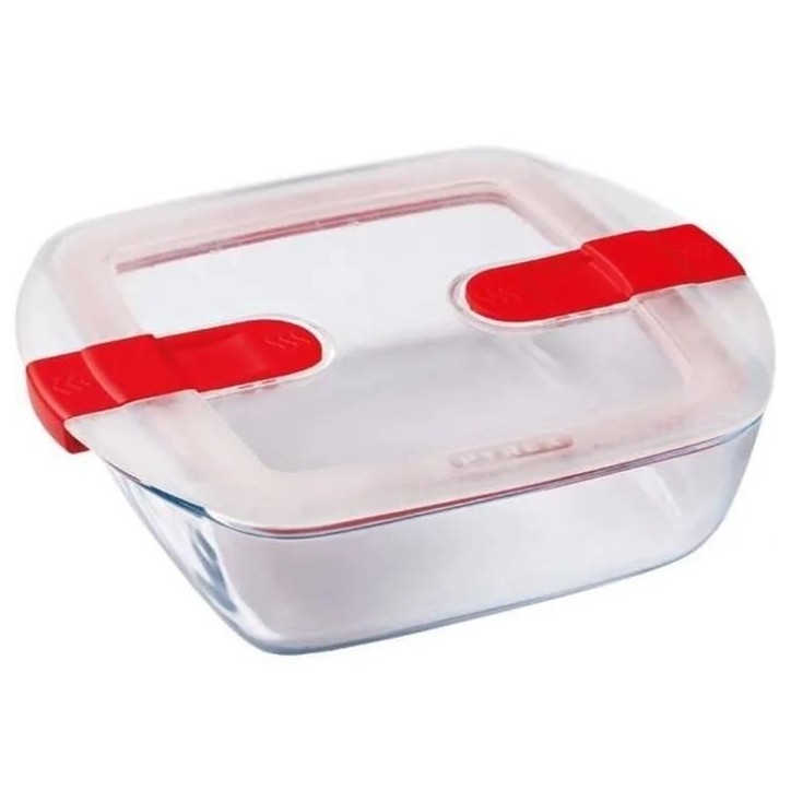 Boîte rectangulaire avec couvercle - PYREX - 1451021 - 20 x 17 cm - 1 L - Cook & Heat - Base en verre borosilicate Boîte rectangulaire avec couvercle - PYREX - 1451021 - 20 x 17 cm - 1 L - Cook & Heat - Base en verre borosilicate