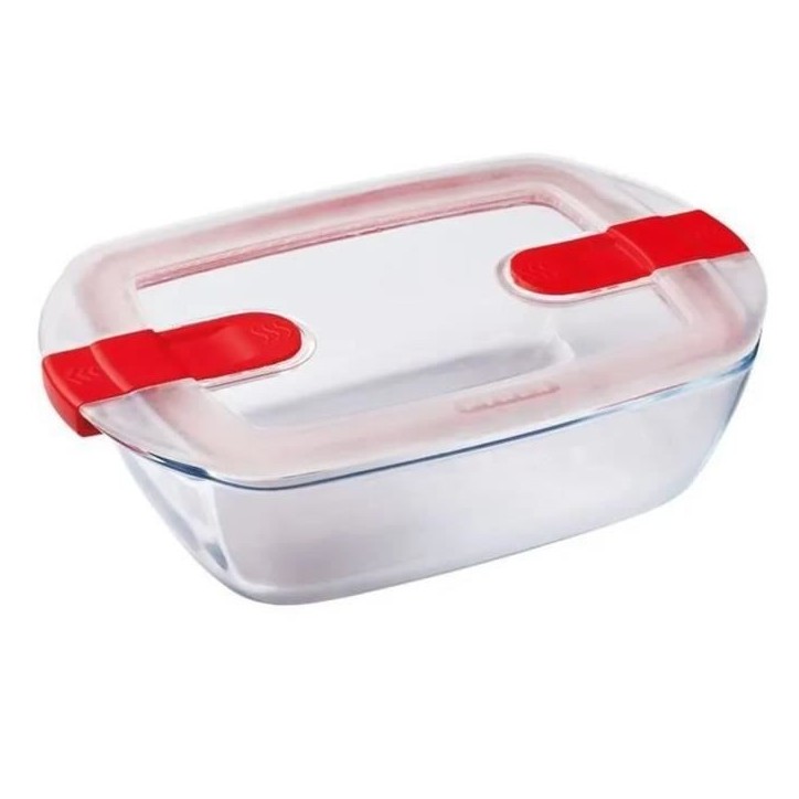 Boîte rectangulaire avec couvercle - PYREX - 1451024 - 23 x 15 cm - 1,1 L - Cook & Heat - Base en verre borosilicate Boîte rectangulaire avec couvercle - PYREX - 1451024 - 23 x 15 cm - 1,1 L - Cook & Heat - Base en verre borosilicate