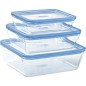 Lot de 3 Boîtes de conservation avec couvercle - PYREX - Zero Plastic - Verre - Rectangulaire - 0.8/1,5/2,6 L