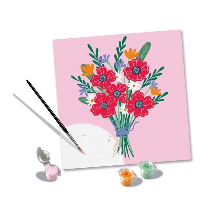CreArt 20x20 cm Poppy bouquet, Loisir créatif, Adulte, Peinture par numéros, 25519, Ravensburger CreArt 20x20 cm Poppy bouquet, Loisir créatif, Adulte, Peinture par numéros, 25519, Ravensburger