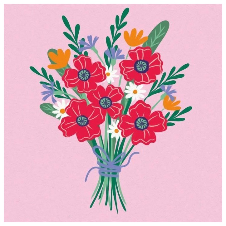 CreArt 20x20 cm Poppy bouquet, Loisir créatif, Adulte, Peinture par numéros, 25519, Ravensburger CreArt 20x20 cm Poppy bouquet, Loisir créatif, Adulte, Peinture par numéros, 25519, Ravensburger