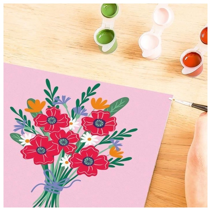 CreArt 20x20 cm Poppy bouquet, Loisir créatif, Adulte, Peinture par numéros, 25519, Ravensburger CreArt 20x20 cm Poppy bouquet, Loisir créatif, Adulte, Peinture par numéros, 25519, Ravensburger