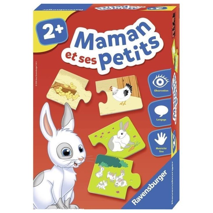 Jeu éducatif Maman et ses petits, Découverte des animaux, Des 2 ans, Ravensburger Jeu éducatif Maman et ses petits, Découverte des animaux, Des 2 ans, Ravensburger