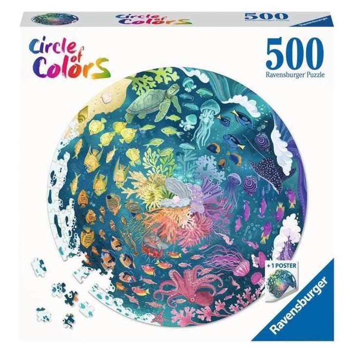 Puzzle rond 500 pieces Océan, Circle of Colors, Puzzle Adulte, des 12 ans, 17170, Ravensburger