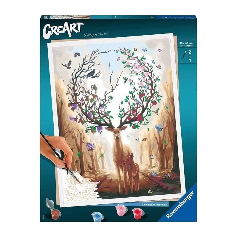 CreArt Magic deer 30x40 cm - Série B - Peinture par numéros - Des 12