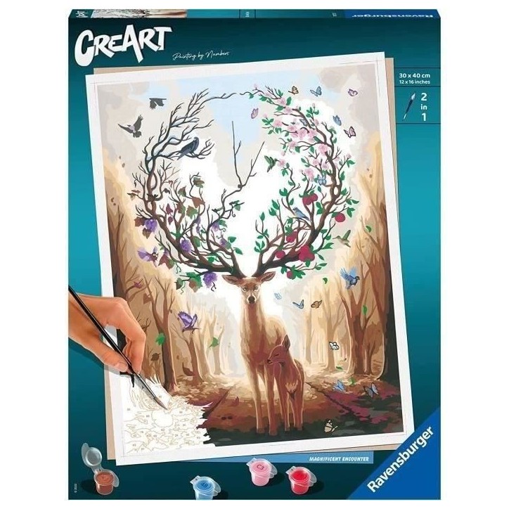 CreArt Magic deer 30x40 cm - Série B - Peinture par numéros - Des 12 ans - Ravensburger - 00020273 CreArt Magic deer 30x40 cm - Série B - Peinture par numéros - Des 12 ans - Ravensburger - 00020273