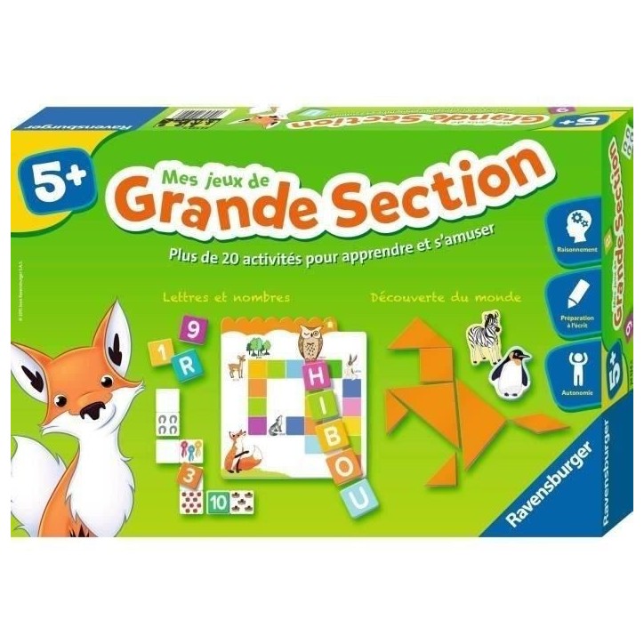 Mes jeux de grande section - Coffret complet éducatif - 20 activités programme 3e année maternelle - Ravensburger - Des 5 ans