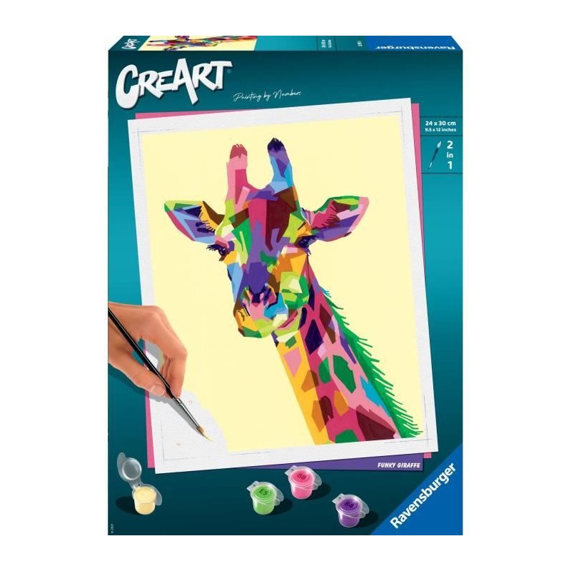 CreArt Girafe 24x30 cm - Peinture par numéros – Des 12 ans – Rave CreArt Girafe 24x30 cm - Peinture par numéros – Des 12 ans – Rave