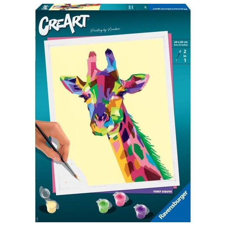 CreArt Girafe 24x30 cm - Peinture par numéros – Des 12 ans – Ravensburger - 28993 CreArt Girafe 24x30 cm - Peinture par numéros – Des 12 ans – Ravensburger - 28993