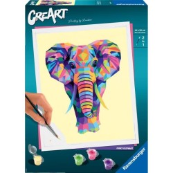 CreArt Elephant 24x30 cm - Peinture par numéros – Des 12 ans – Ra