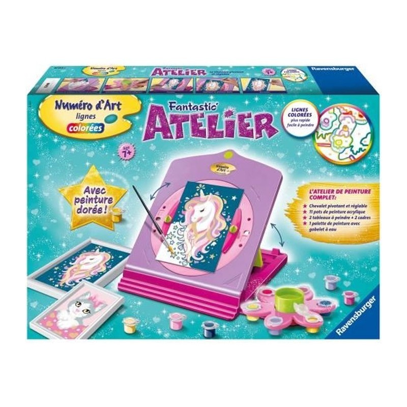 Coffret complet Peinture au numéro avec chevalet réglable - Fantasti