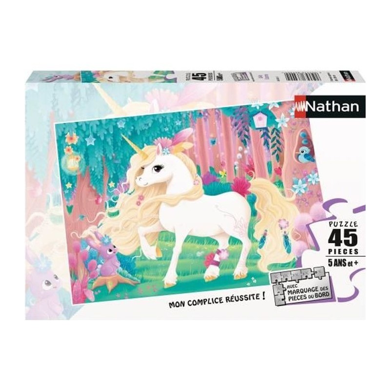 Puzzle enfant 45 pieces Jolie licorne Nathan - Poster inclus - Theme f Puzzle enfant 45 pieces Jolie licorne Nathan - Poster inclus - Theme f