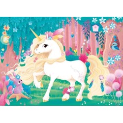 Puzzle enfant 45 pieces Jolie licorne Nathan - Poster inclus - Theme f