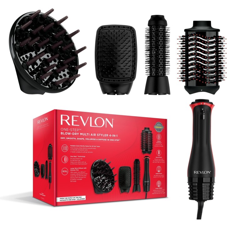 Multistyler 4-en-1 - REVLON - RVDR5373E - Pour cheveux texturés - 4 températures - Noir