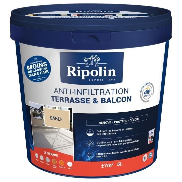 Anti-infiltrations terrasses & balcons sable - RIPOLIN - 5 L