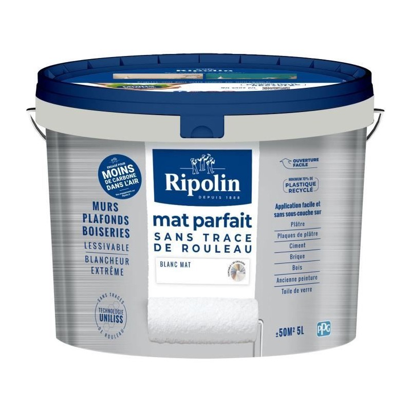 Peinture murs & plafonds parfait - RIPOLIN - 441725 - Blanc - Mat - 5 Peinture murs & plafonds parfait - RIPOLIN - 441725 - Blanc - Mat - 5