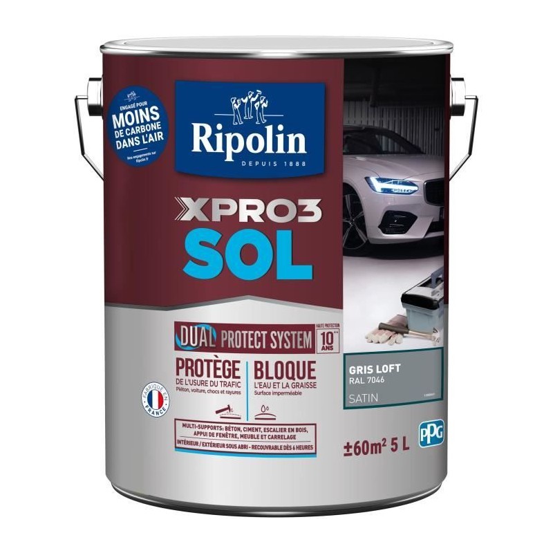 Peinture sol - RIPOLIN - Gris Loft - Mat - 5L Peinture sol - RIPOLIN - Gris Loft - Mat - 5L