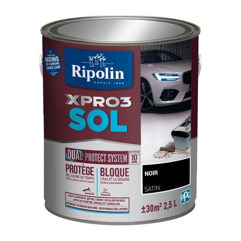 Peinture sol - RIPOLIN - Noir - Mat - 2,5L Peinture sol - RIPOLIN - Noir - Mat - 2,5L