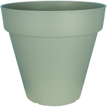 Pot de fleurs rond - RIVIERA - SOLEILLA - Plastique - D49 x H45 cm - Vert argile