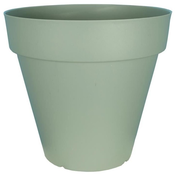 Pot de fleurs rond - RIVIERA - SOLEILLA - Plastique - D49 x H45 cm - Vert argile