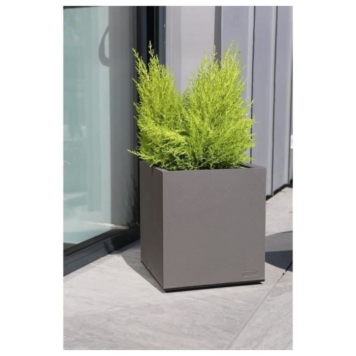 Bac Granit - RIVIERA - 40x40 cm - Gris - Avec réserve d'eau - 38 L