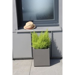 Bac Granit - RIVIERA - 40x40 cm - Gris - Avec réserve d'eau - 38 L