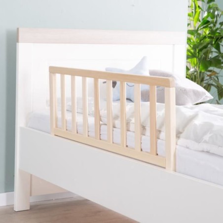 ROBA Barriere de Lit 90 cm - Protection Anti-Chute Sûre pour Bébés et Enfants - de 18 Mois a 5 Ans - Montage Facile - Bois Na