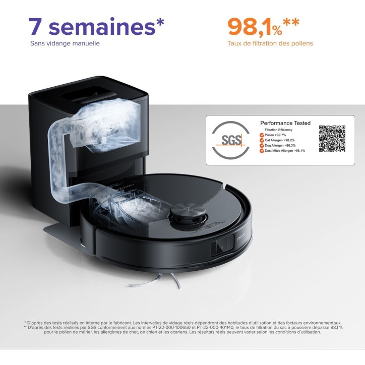 ROBOROCK Q10 VF+ - Aspirateur Robot Laveur avec Station de Vidage Automatique - Puissance 10000 Pa - Autonomie 150 min ROBOROCK Q10 VF+ - Aspirateur Robot Laveur avec Station de Vidage Automatique - Puissance 10000 Pa - Autonomie 150 min