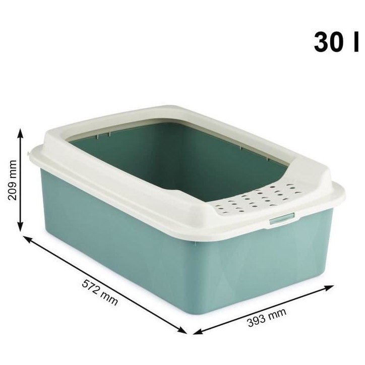 Bac a litiere avec rebords - ROTHO MYPET - BONNIE - 57.2 x 39.3 x 20.9 cm - Vert Bac a litiere avec rebords - ROTHO MYPET - BONNIE - 57.2 x 39.3 x 20.9 cm - Vert