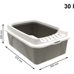 Bac a litiere avec rebords - ROTHO MYPET - BONNIE - 57.2 x 39.3 x 20.9 cm - Cappuccino