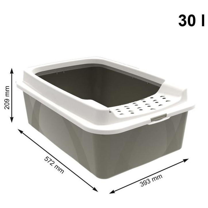 Bac a litiere avec rebords - ROTHO MYPET - BONNIE - 57.2 x 39.3 x 20.9 cm - Cappuccino
