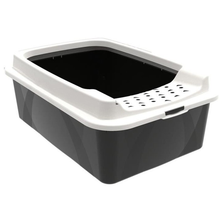 Bac a litiere avec rebords - ROTHO MYPET - BONNIE - 57.2 x 39.3 x 20.9 cm - Noir