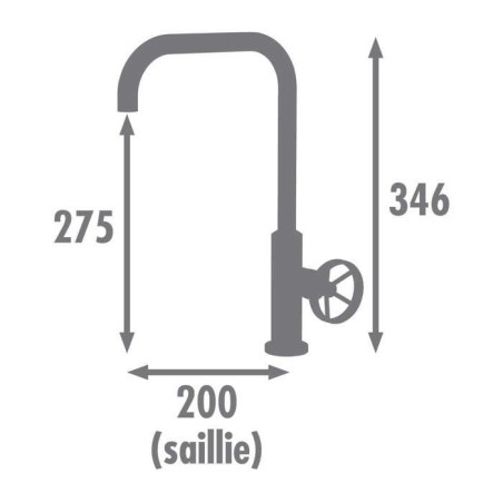 Edouard Rousseau - Mitigeur Evier INDUSTRIEL - Noir (poignée rouge offerte)