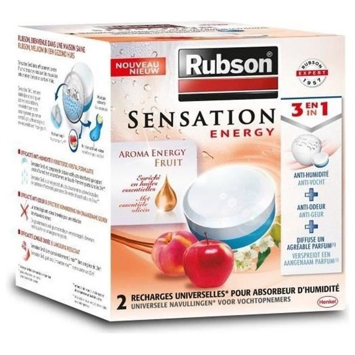 RUBSON Recharge SENSATION 3en1 Aroma Energy Fruit Lot de 2 recharges