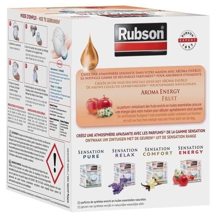 RUBSON Recharge SENSATION 3en1 Aroma Energy Fruit Lot de 2 recharges