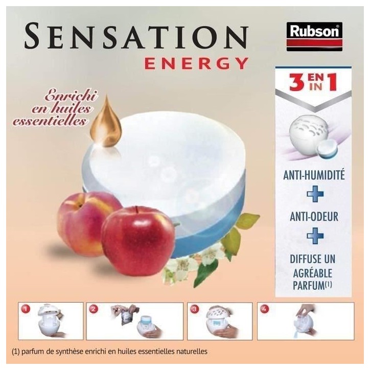 RUBSON Recharge SENSATION 3en1 Aroma Energy Fruit Lot de 2 recharges