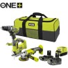 RYOBI 3 outils : 1 perceuse-visseuse R18DD3 + 1 meuleuse 115 mm + 1 sc RYOBI 3 outils : 1 perceuse-visseuse R18DD3 + 1 meuleuse 115 mm + 1 sc