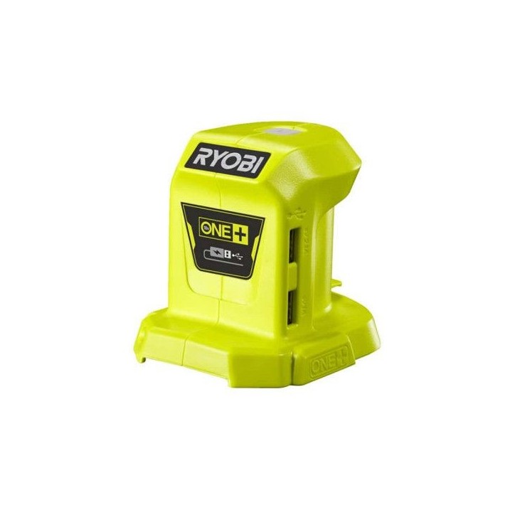 RYOBI - Chargeur USB 18V ONE+ - 2 ports USB pour charger a partir d'une batterie ONE+TM - R18USB-0